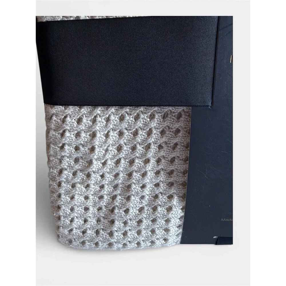 Donna Karan Open Knit Weave Throw Blanket in Natural Whisper 50x70